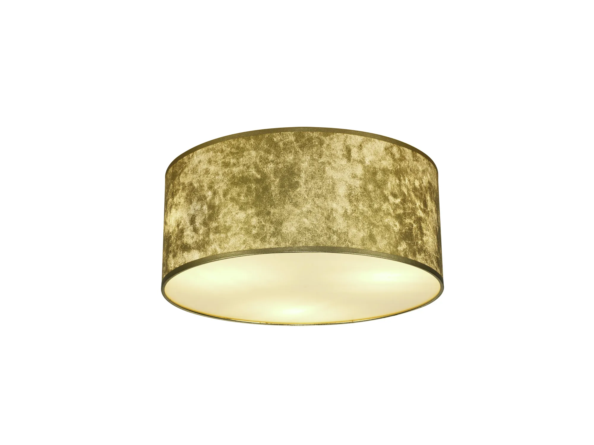 DK0646  Baymont 50cm Flush 5 Light Gold Leaf; Frosted Diffuser